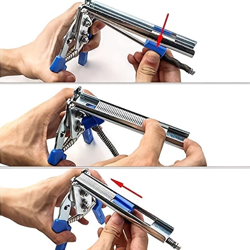 Set clește greu pentru coteț de porci cu cuie tip M Kit de scule multifuncțional pentru cuști de animale Include 600 de clipsuri pentru garduri, tapițerie și instalarea cuștilor de sârmă