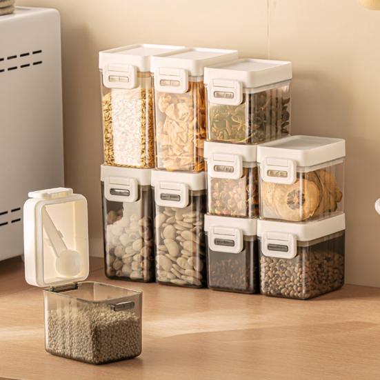 Versiegeltes Glas Lebensmittelqualität Stapelbares Design Küchenaufbewahrungsbox Verdickt Feuchtigkeitsdicht Mehl Zucker Gewürz Aufbewahrungsbehälter