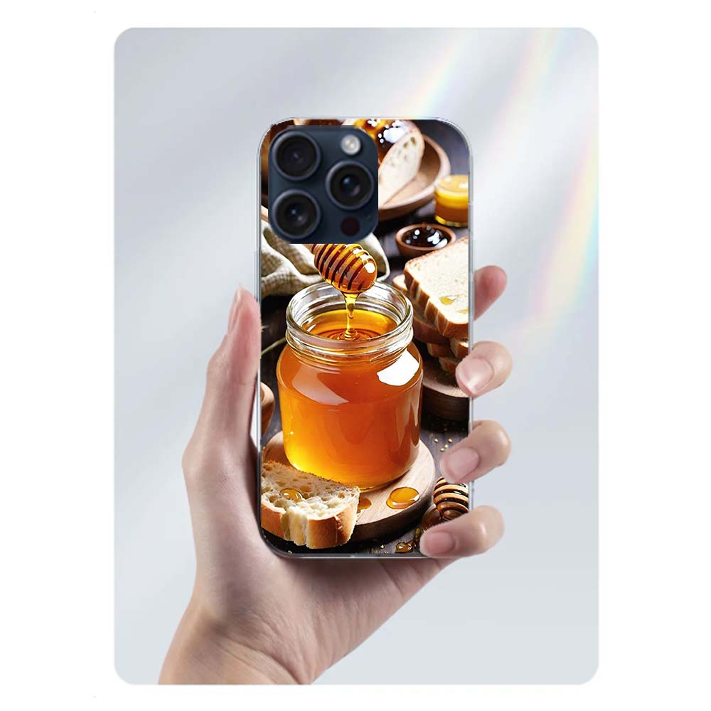 Golden Honey Dripping From Honeycomb Clear Phone Case For Iphone 17 Air 16 Pro Max 15 Pro 14 Plus 17E 16E 11 13 12 Mini Cover Ca