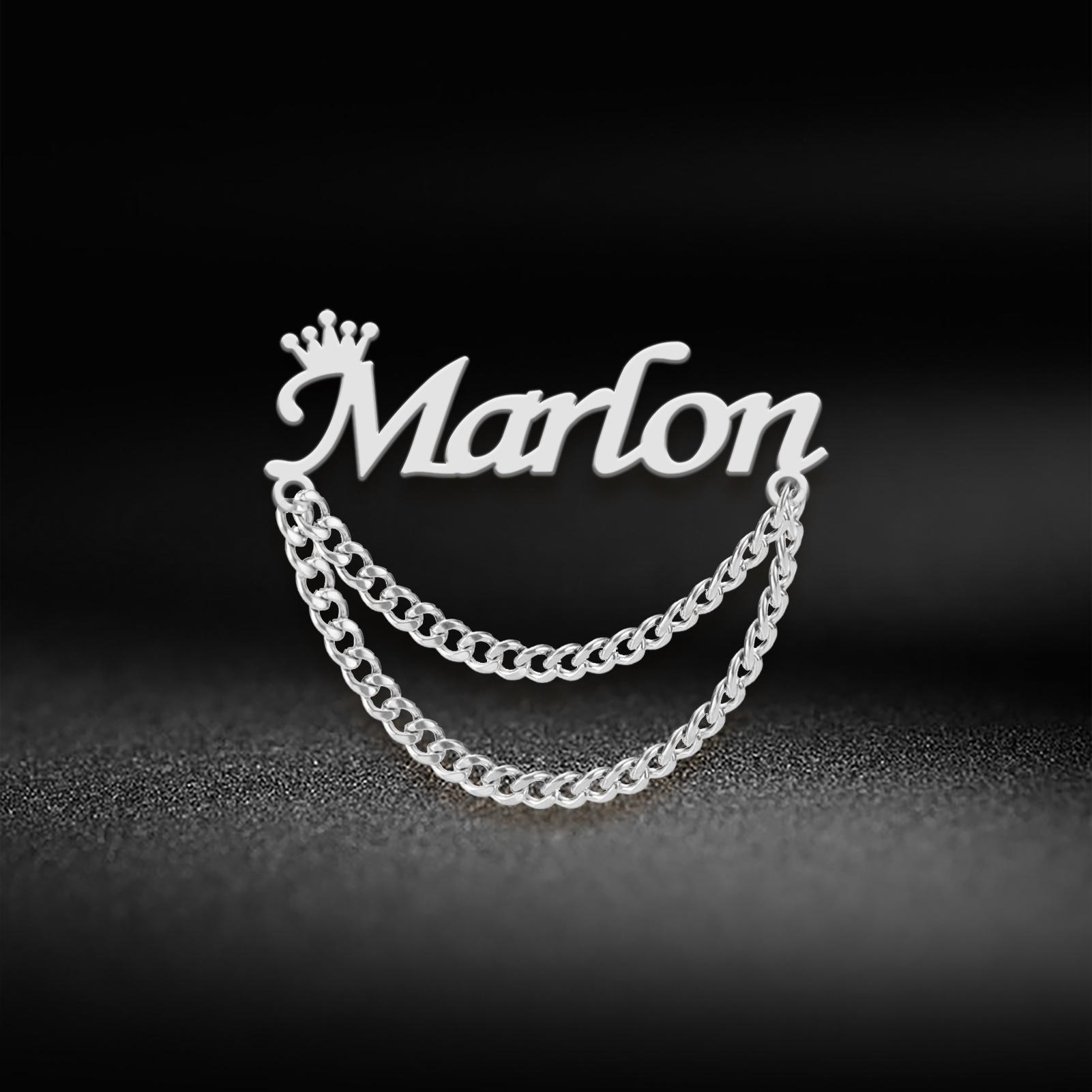 

Personalized Name Brooch Customized Crown Pins Stainless Steel Jewelry Fashion Badge for Men Women Father s Day Christmas Gifts