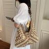 Beach Handbag Bohemian Beach Bag Hollow Out Hollow Shoulder Bag Cute Straw Woven Bag  Streetwear