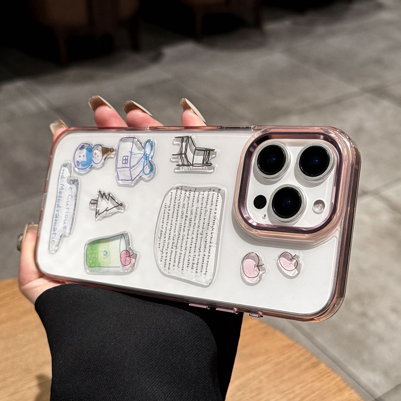 

Прозрачный чехол для iPhone 16 Pro Max, задняя крышка из ТПУ с 3D наклейкой с узором C