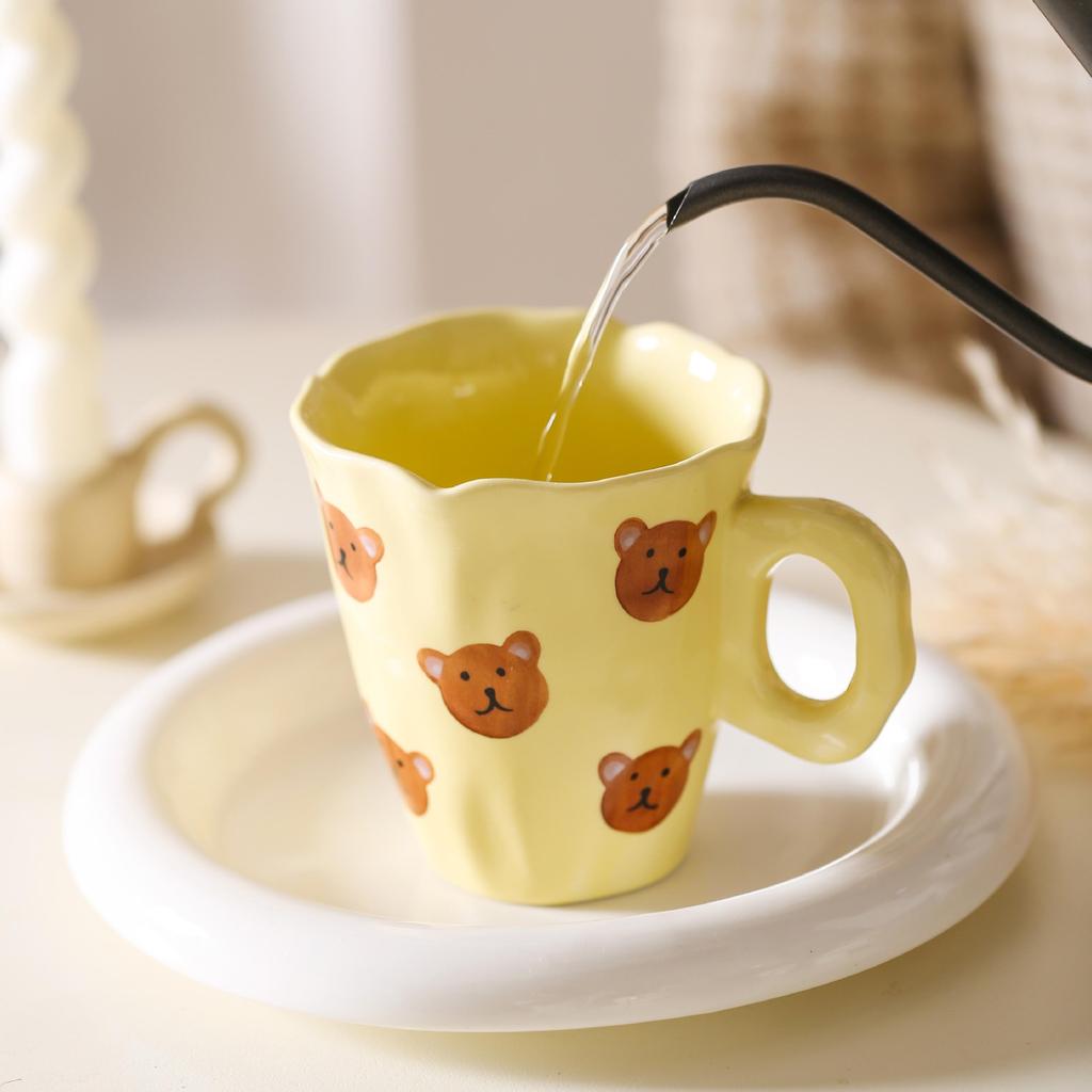300ML Blue Cloud Hand Pinch Mug Creative Ceramic Milk Coffee Cup Irregular Tea Milk Juice Water Cup Office Student Drinking Gift