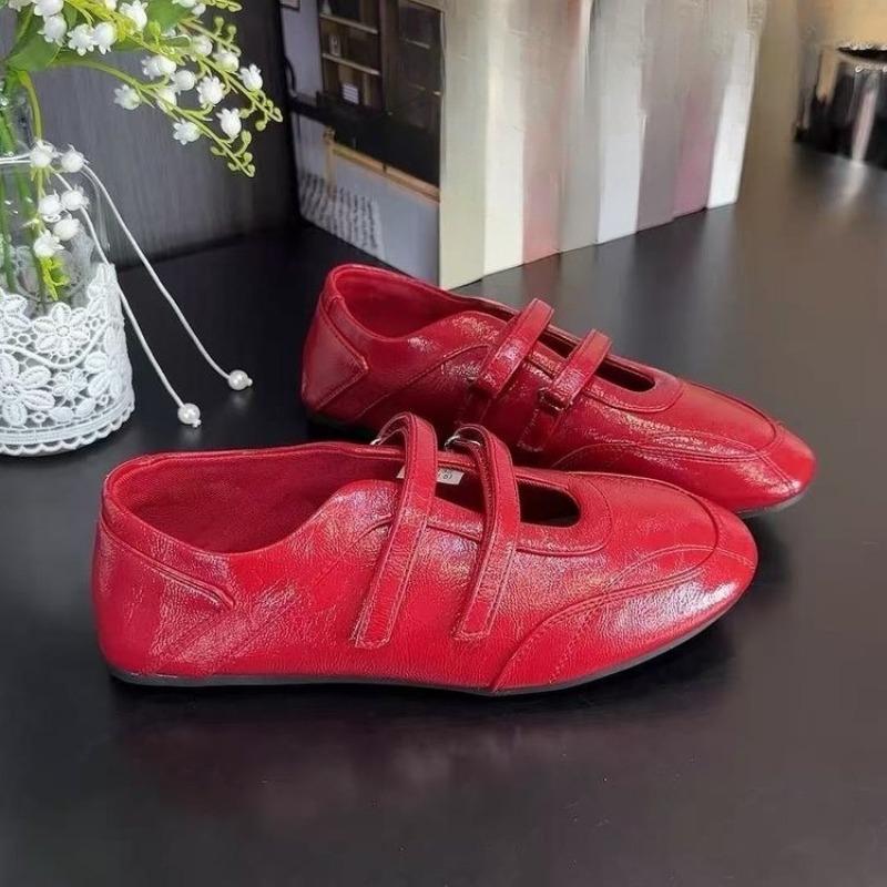 

Туфли-лодочки с круглым носком, с мелким вырезом, осенние новинки, мягкая подошва, мягкая поверхность, нескользящие, износостойкие, низкие, одинарные 40 вино красного