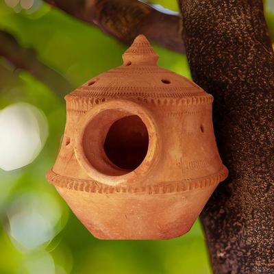 All Natural Mud Bird Nest, Temperature Regulating Bird Cage Breeding Nest Outdoor Hanging Bird House for Budgies, Love Birds, Sparrows, Parakeets