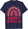 Happy Valentines Day Red Hearts Rainbow Leopard Unisex T-Shirt