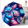 Stitch,Love Themed folding umbrella, the best choice for gift giving, 8 ribs, casual, durable, lightweight and portable travel umbrella, sui