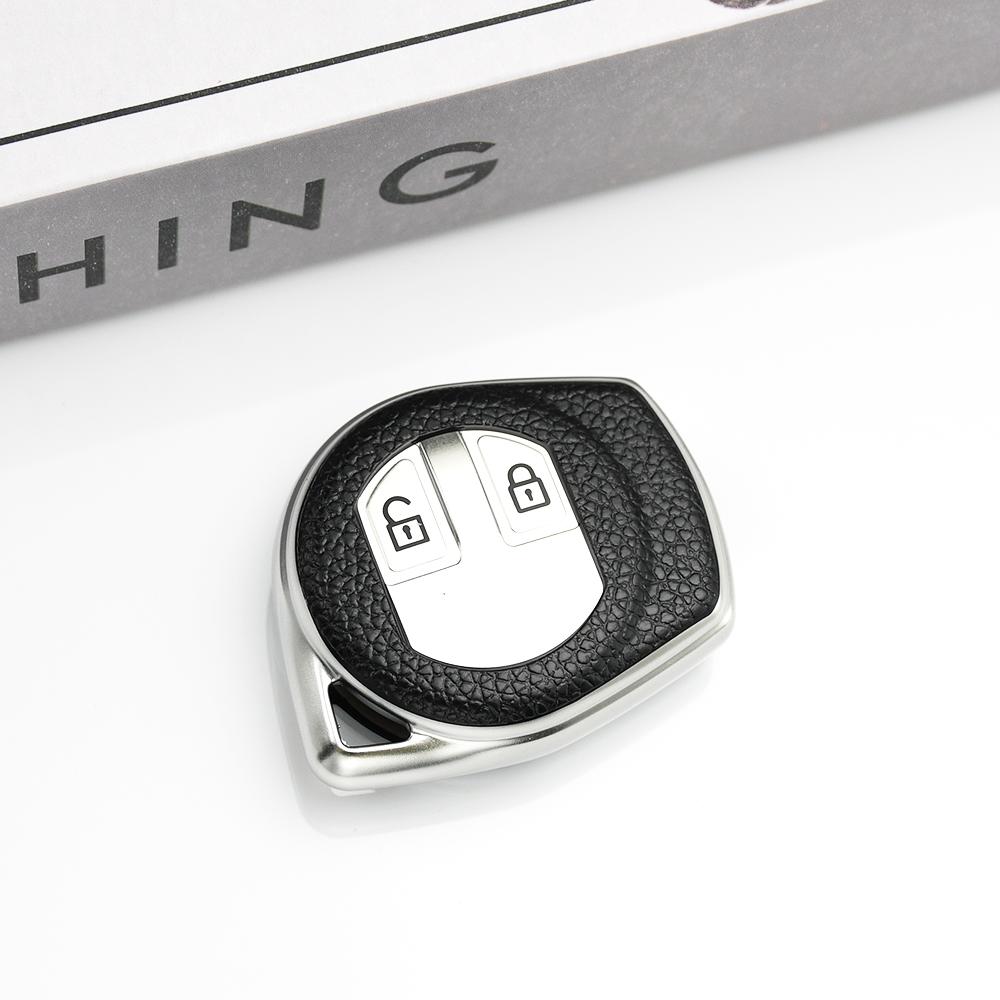 

Leather TPU Keylss Car Key Case Cover for Suzuki SX4 Swift Liana Vitara Jimny Alto Ignis Esteem Auto Remote Shell Accessories серебряный