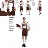 Stylish Men Oktoberfest Clothing Cosplay Costume Featuring Solid Shirt And Suspenders