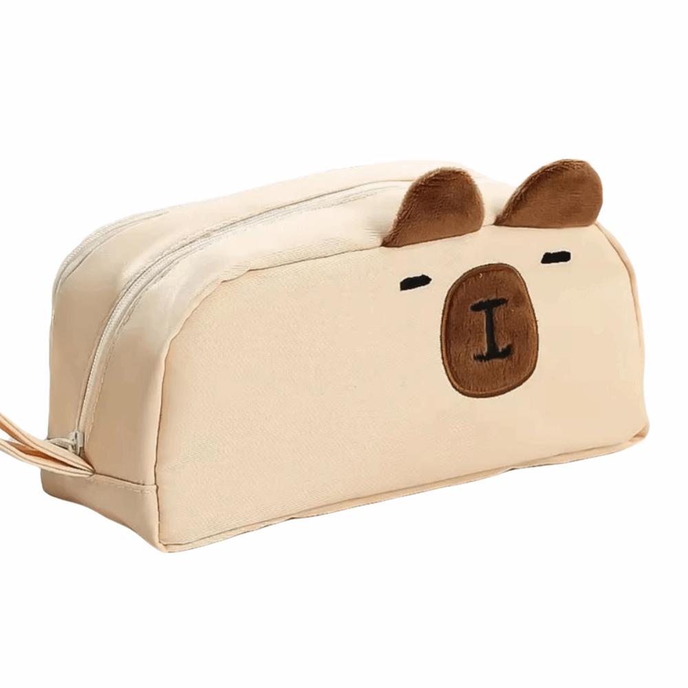 Animal Shaped Black Cat Pencil Bag Cute Cartoon Pencil Box Capybara Pen Case  Friend Gift