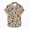 Trendy Short-sleeve Shirt with Love & Heart Prints, Casual and Versatile for Daily Wear.