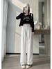 2026 Spring Women's High-Waisted Wide-Leg Suit Pants - New Style, Drapey, Straight-Leg
