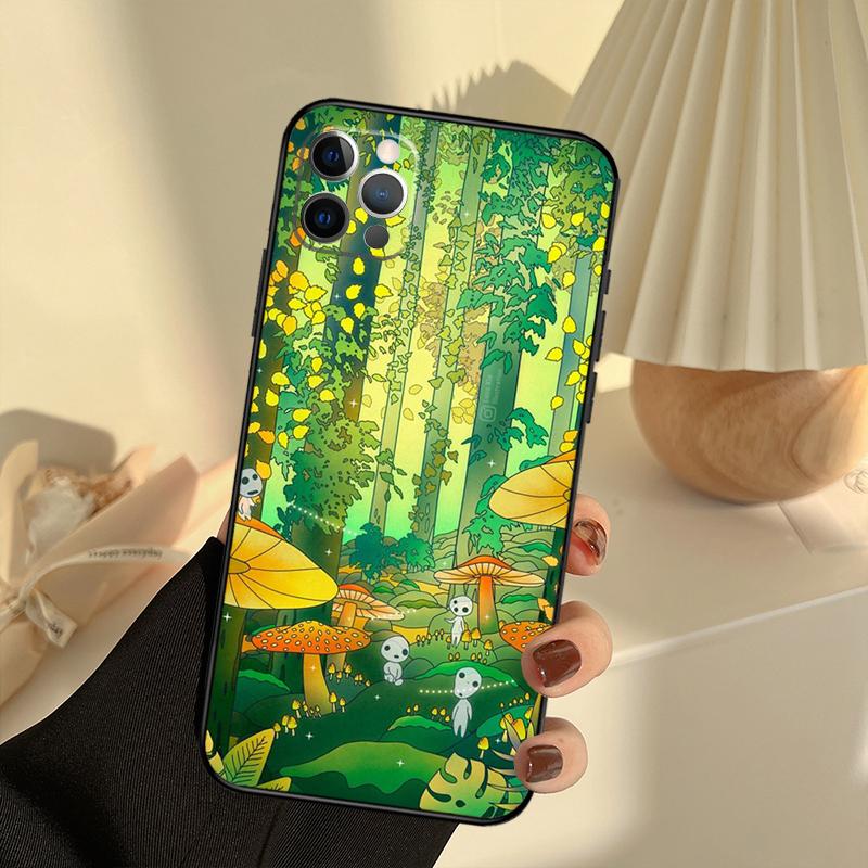 Mushroom Phone Case For iPhone 13 16 15 11 12 14 17 Pro Max 12 mini 15 16 Plus 16e 17 Air Cover Funda