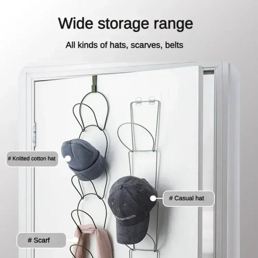 5 Hooks Storage Rack Hat Rack Hook Scarf Bag Baseball Cap Rack Organizer Storage Door Hanger Storage for Closet Bedroom
