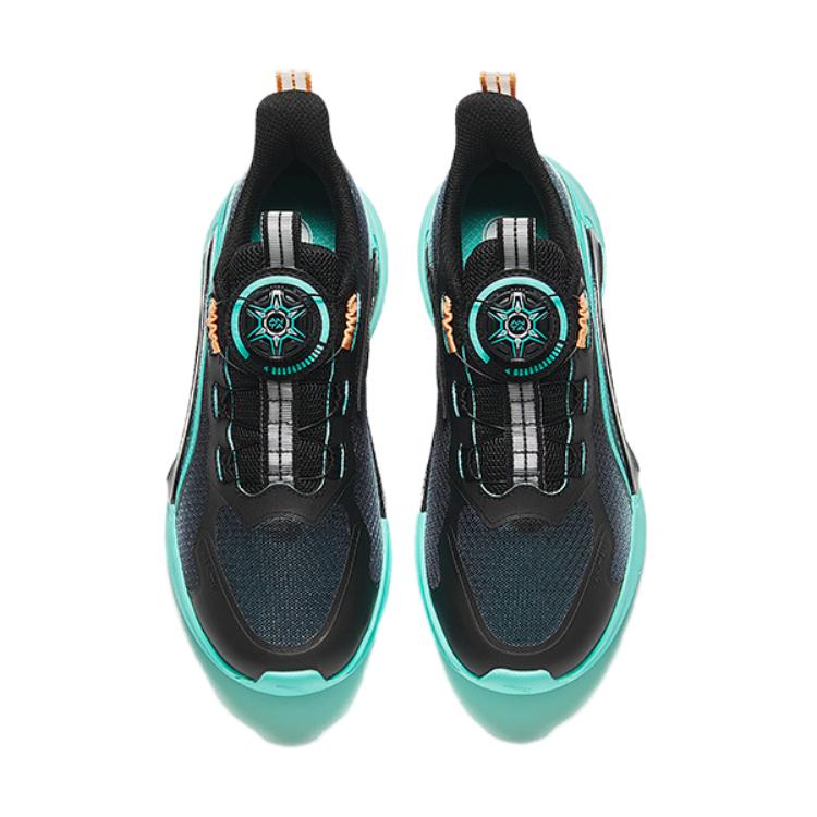 Anta Kids Wind Riding Trendy Versatile Low-Top Running Shoes Kids sneaker Black Green A12435501-9