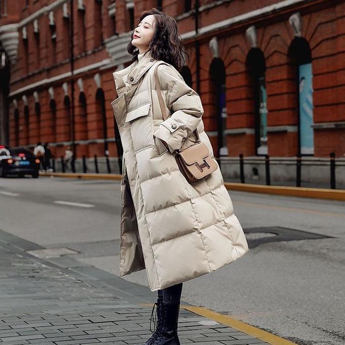

2025 women s winter Korean version of the new fashion down cotton-padded jacket medium and long loose design thickened cotton-padded jacket XL хакі