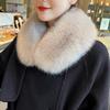 Bufanda de invierno de piel sintética gruesa de pelo de zorro para hombres y mujeres, ropa de algodón universal, abrigo, bufanda de cuello redondo para mujer