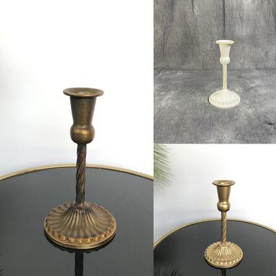 1PC Dekoration Kerzenhalter Eisen Kerze Stick Stand Leuchter Einfache Goldene Hochzeit