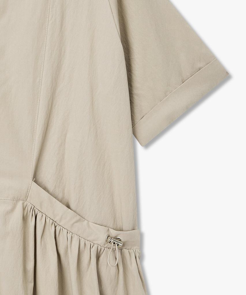 Bobeu Front Zippered Shirt Dress_Light Beige 7156337001