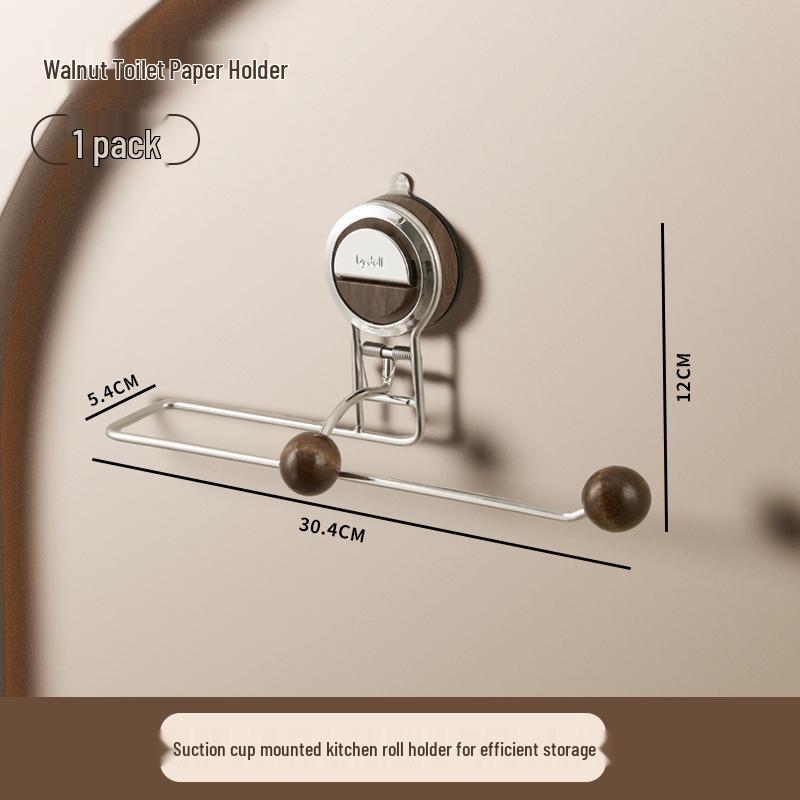 Настенный держатель для бумажных полотенец и пленки на присосках Без сверления Под шкафчик Штанга для подвешивания пищевой пленки и тряпки 1570₽