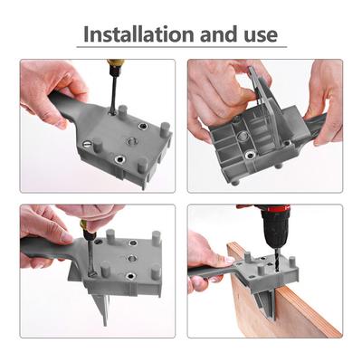 Quick Wood Doweling Jig Plastic ABS Handheld Pocket Hole Jig System 6/8/10mm Drill Bit Hole Puncher For Carpentry Dowel Joints