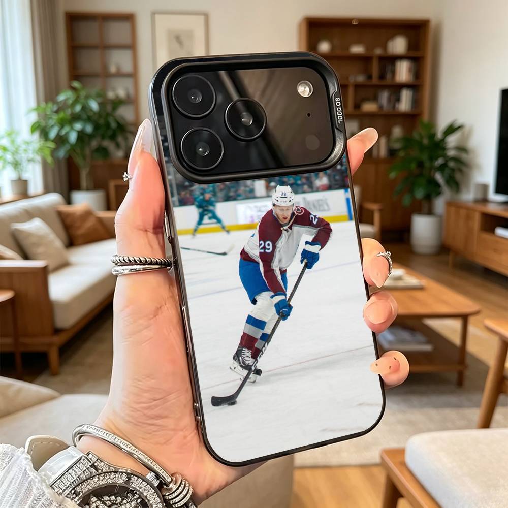 Hockey Player Nathan MacKinnon Phone Case For iPhone 17,16,15,14,13,12,11 Plus,Pro Max,XS,Colorful Silver Phone case Funda Cover iPhone13PRO