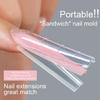 256Pcs Sandwich Plastic Nail Extension Forms Quick Easy No Paper Backing for Salon and Personal Styling