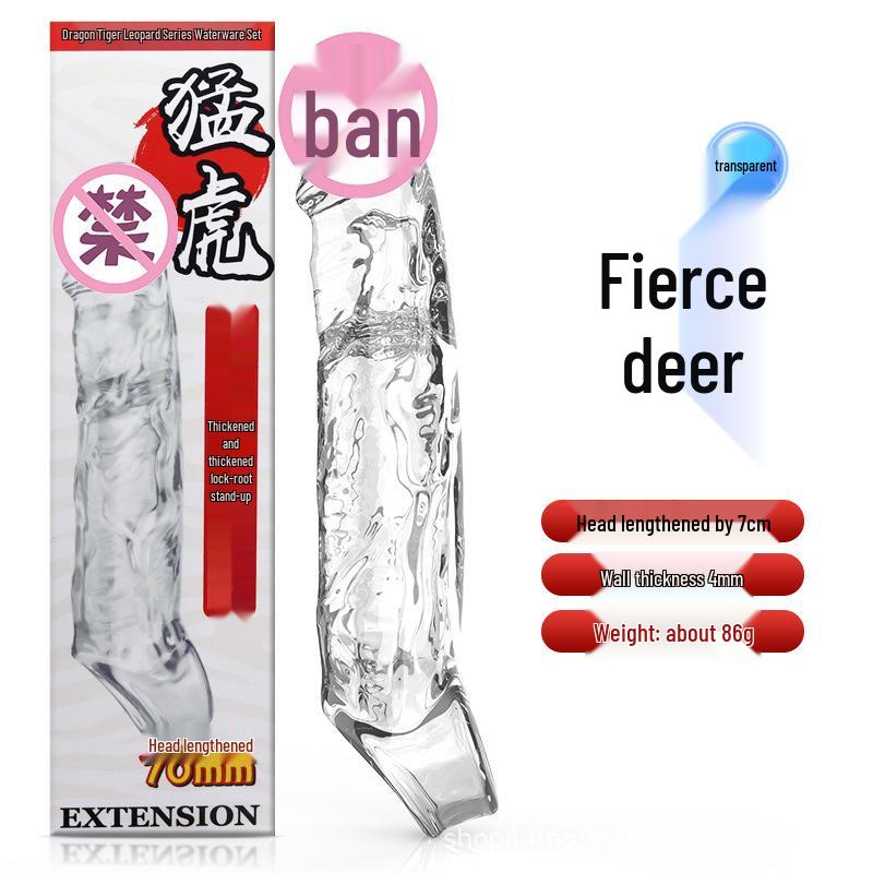 Ouyisen Ji Desire Crystal Wolf Tooth Vibrating Sleeve for Men - Penis Extension and Thickening Adult Erotic Toy