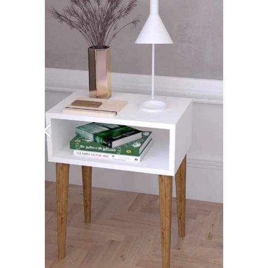 Retro Bedside Nightstand - White