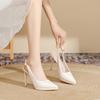 Women's Summer Pointed Toe Stiletto Heels Sexy Fairy Style Korean Single Shoes Fashion Comfortable