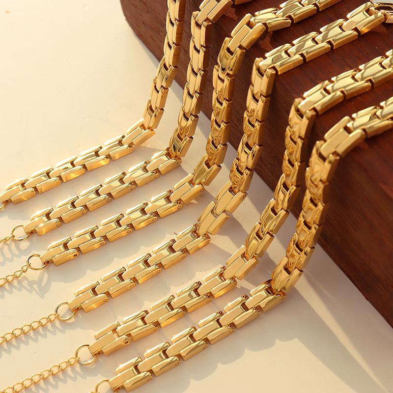 Trendy Non-Fading Titanium Steel Cuban Chain Bracelet for Couples