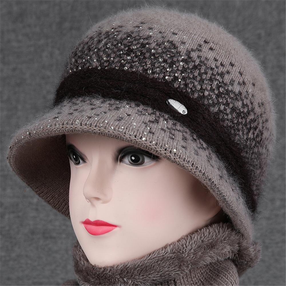 Middle-Aged And Elderly Hat Grandma Foreign Style Casual Old Lady Basin Hat Versatile Wool Hat