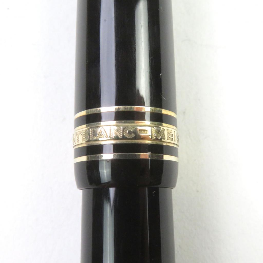 Excellent MONTBLANC fountain pen Meisterstuck 146 Rare logo engraved Black gold 14K Used