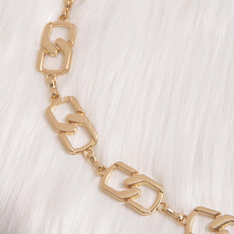 Stylish Gold Female Waist Chain With Engraved Details For Spring And Fall Fashion