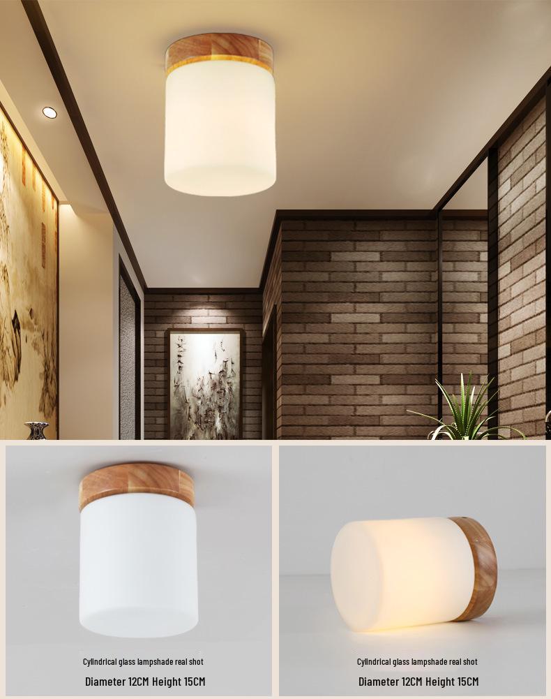 Modern LED Ceiling Lamp with Solid Wood Design for Bedrooms and Living Rooms