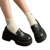 Muffin platform loafers women's spring and autumn 2025 new French thick-heeled single shoes British versatile small leather shoes