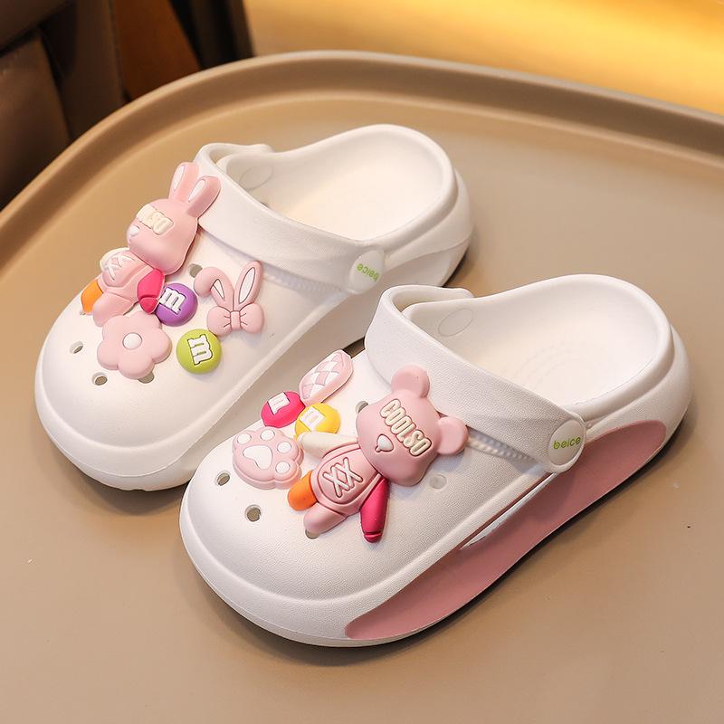 Kids' Non-Slip Cartoon Clog Slippers for Indoor & Outdoor Use, Boys & Girls, Medium & Large Sizes, Summer Style