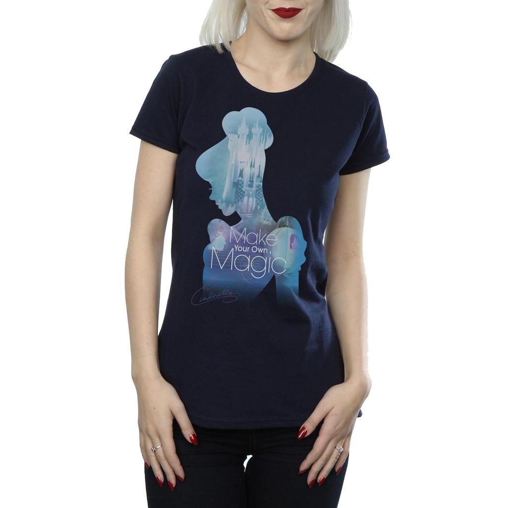 Disney Princess Damen/Damen Cinderella Gefüllte Silhouette Baumwoll-T-Shirt