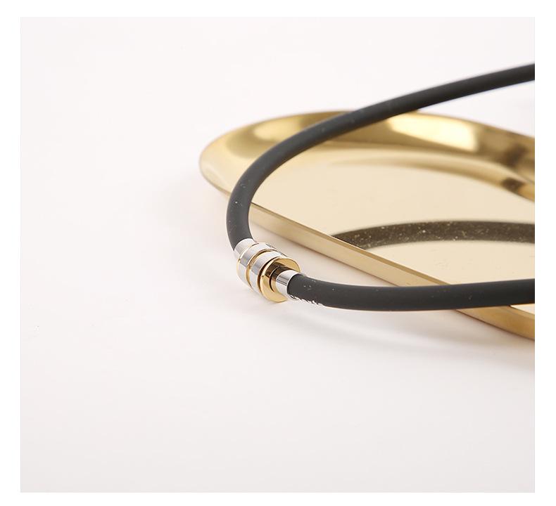 Men's Titanium Steel Negative Ion Silicone Choker Pendant - Unisex Fashion Jewelry