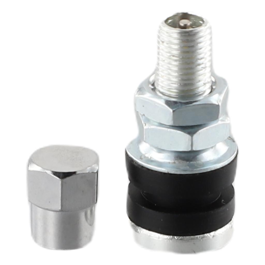 2pcs Car Tire Valve Short Stems Car Tubeless Vacuum Tire Valve Stems Dust Silver Auto Replacement Part Valve Stems 1