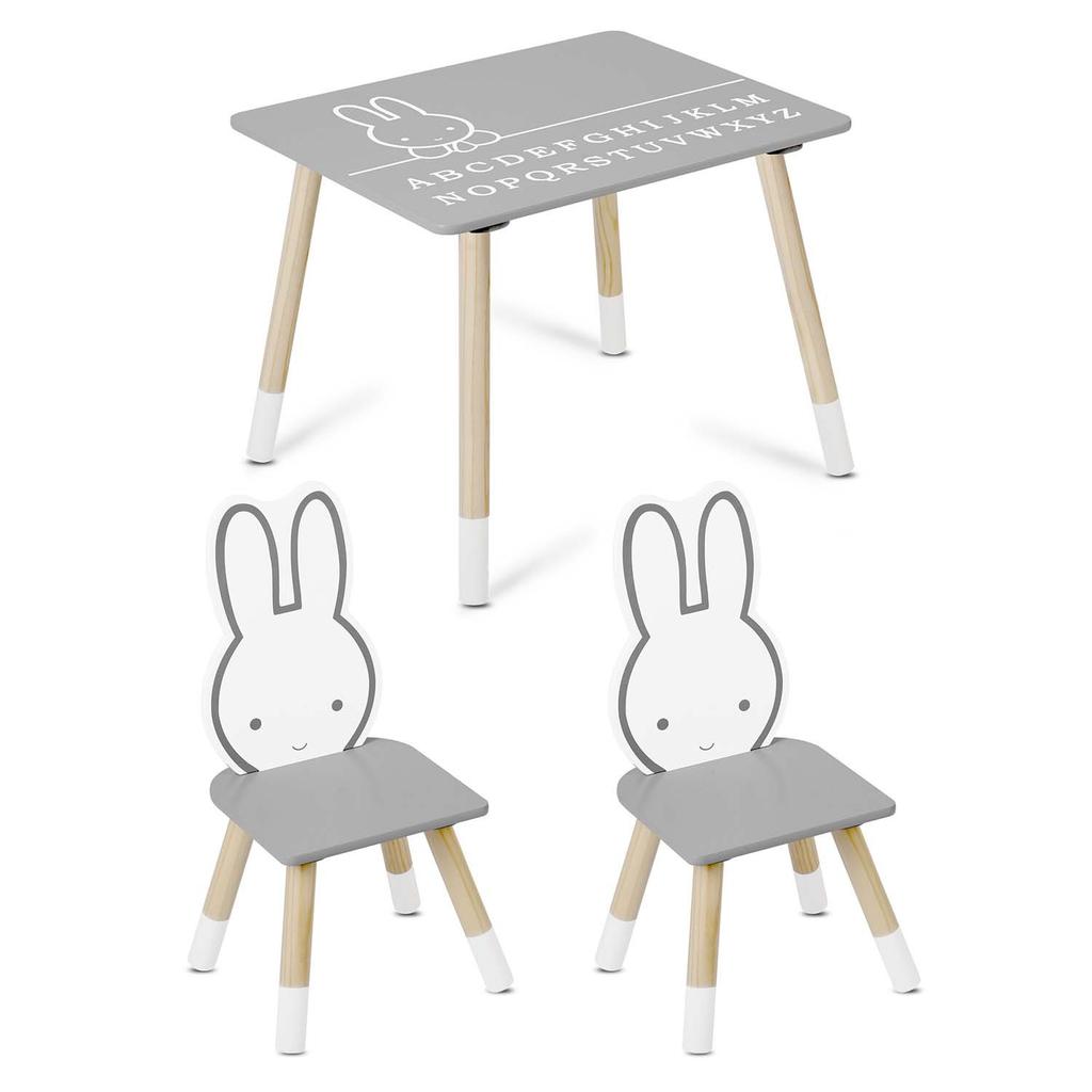 Ricokids Kids Table With Two Chairs, Bunny Design