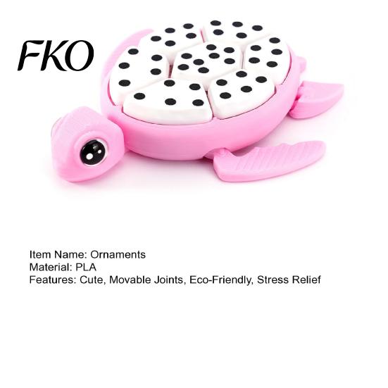 Verstellbare Pose Figur 3D-gedruckte Wassermelonen-Schildkröte Fidget Toy mit beweglichen Gelenken, Drückbare Schalenknöpfe Stress Einzigartiges Entlastungsspielzeug, Kreatives Tier
