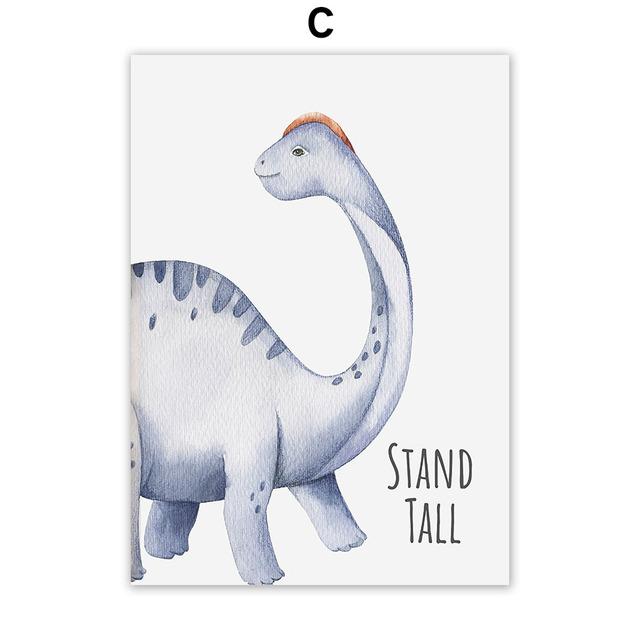 Cartoon Cute Dinosaur Blessing Nursery Oil Style Wall Art Canvas Painting Posters And Prints Pictures For Kids Room Baby Decor