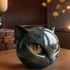 Luxury Black Cat Figurine Decor Multicolor Statue Modern Home Tabletop Art Collectible Exquisite Handcrafted Cat Sculpture Gift
