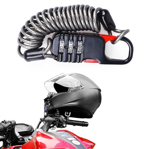 

Держатель шлема Противоугонный черный мотоциклетный шлем Велосипедный замок с замком из нержавеющей стали Кодовый замок с тросиком Мотоциклетный тросик с замком Велосипедный шлем