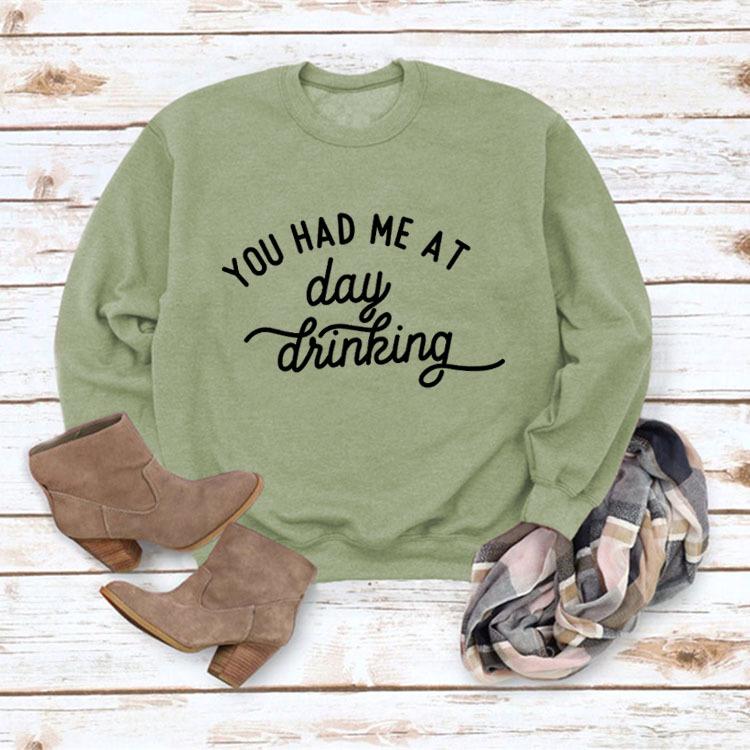 European & American Style Loose Fit Long Sleeve Printed Round Neck Hoodie