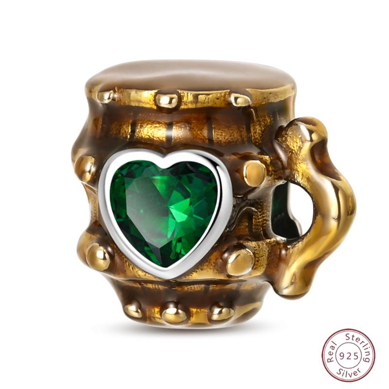 Copper Beaded Pendant Shiny Zircon Dessert Donut For Original 3Mm Bracelet Ladies Fine Jewelry