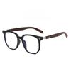 Tr Retro Woodgrain Blue Light Blocking Glasses With Clear Frame For Stylish Office Wear