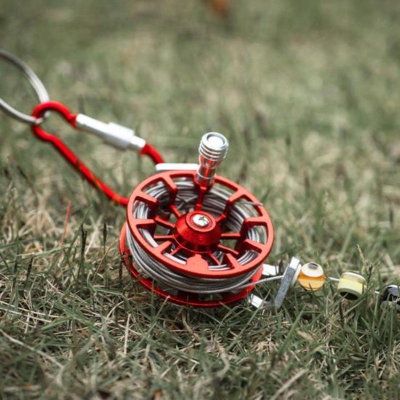 Kolečko pro rybářský vlasec Malé mini kovové duté Lehké rybářské nářadí Přenosné a snadno se instaluje