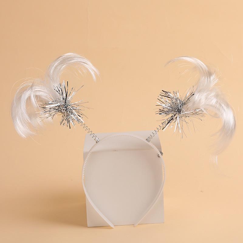 1980s Celebration Headgear Set With Feather Wigs And Jewelry For Seasonal Festivities